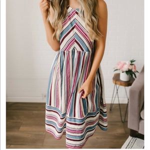 *SOLD* Midi Striped Dress- Magnolia Boutique